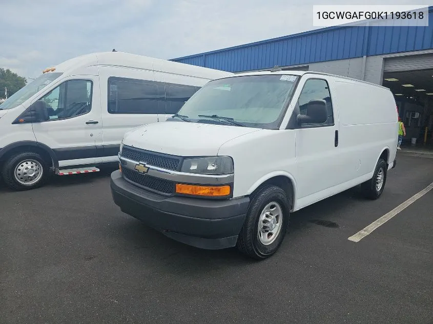 2019 Chevrolet Express G2500 VIN: 1GCWGAFG0K1193618 Lot: 40363529