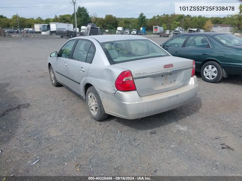 2005 Chevrolet Malibu VIN: 1G1ZS52F25F338478 Lot: 40325458