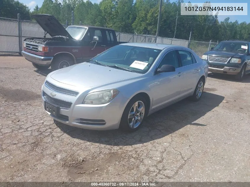 2009 Chevrolet Malibu Ls VIN: 1G1ZG57N494183144 Lot: 40360732