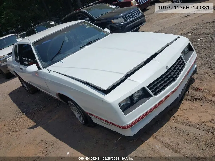 1G1GZ11G6HP140331 1987 Chevrolet Monte Carlo