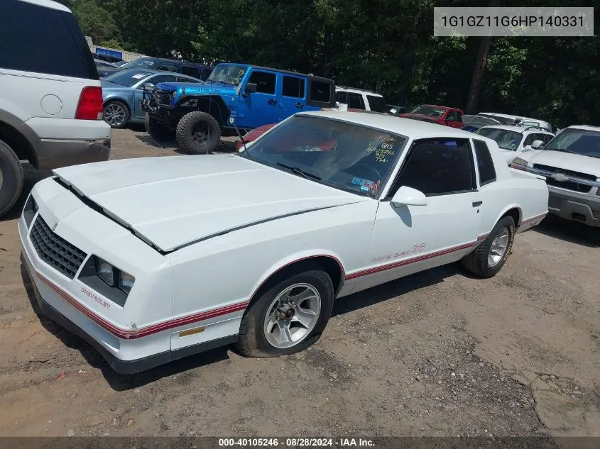 1G1GZ11G6HP140331 1987 Chevrolet Monte Carlo