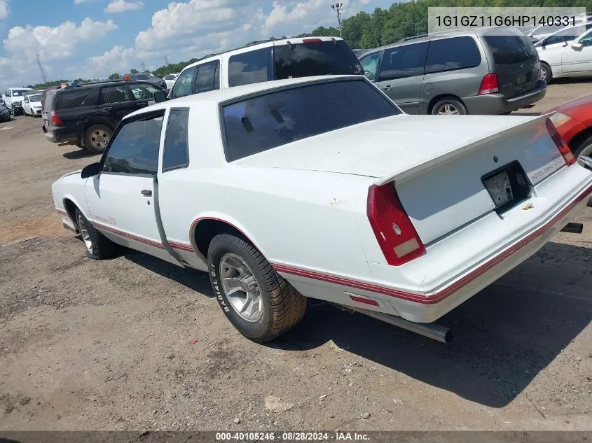 1G1GZ11G6HP140331 1987 Chevrolet Monte Carlo