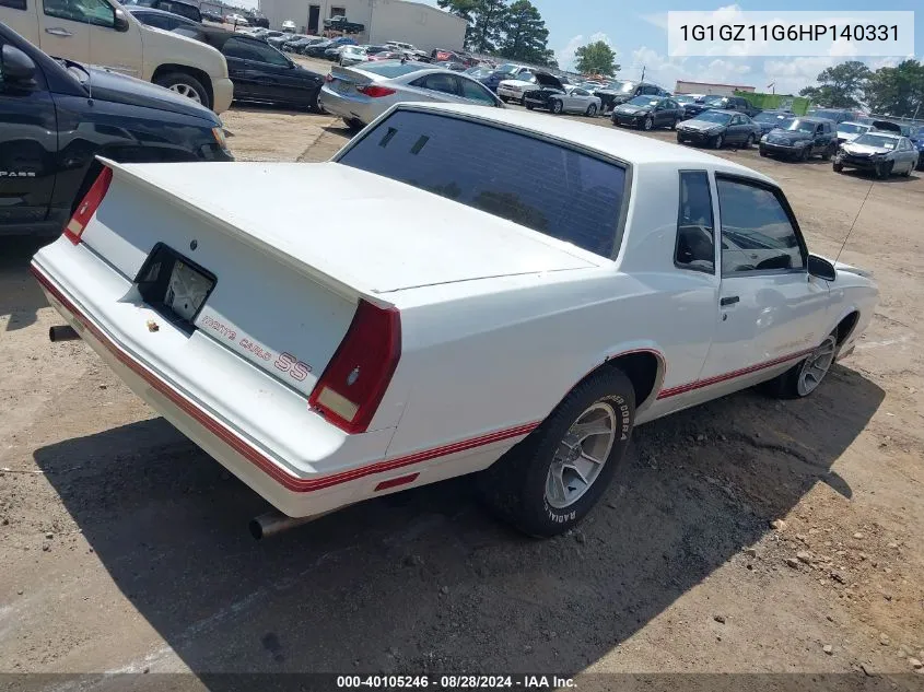 1G1GZ11G6HP140331 1987 Chevrolet Monte Carlo