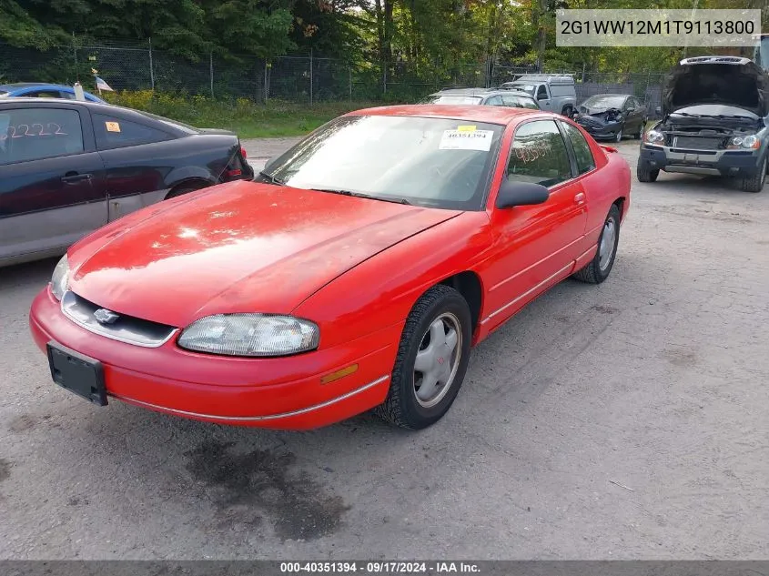 1996 Chevrolet Monte Carlo Ls VIN: 2G1WW12M1T9113800 Lot: 40351394