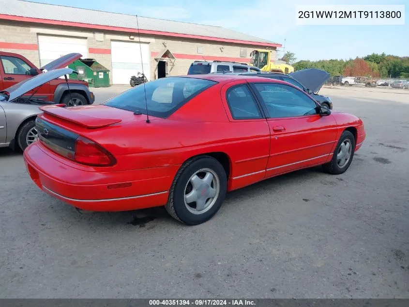 1996 Chevrolet Monte Carlo Ls VIN: 2G1WW12M1T9113800 Lot: 40351394