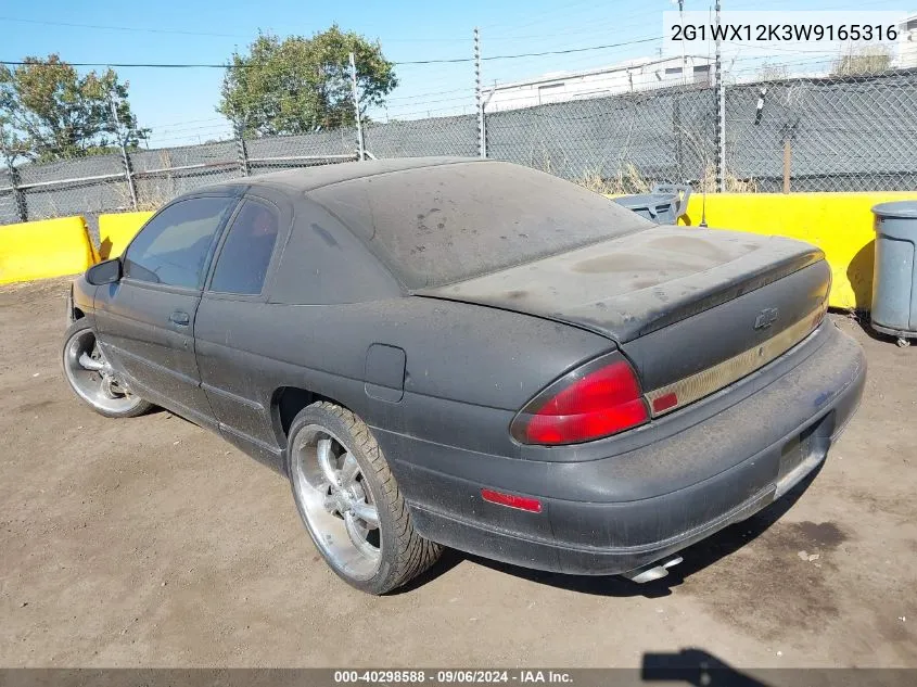 1998 Chevrolet Monte Carlo Z34 Cmi VIN: 2G1WX12K3W9165316 Lot: 40298588