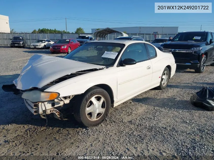 2G1WX12K249201722 2004 Chevrolet Monte Carlo Ss