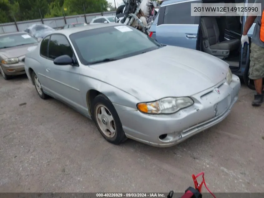 2004 Chevrolet Monte Carlo Ls VIN: 2G1WW12E149125990 Lot: 40226929