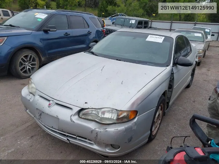 2004 Chevrolet Monte Carlo Ls VIN: 2G1WW12E149125990 Lot: 40226929