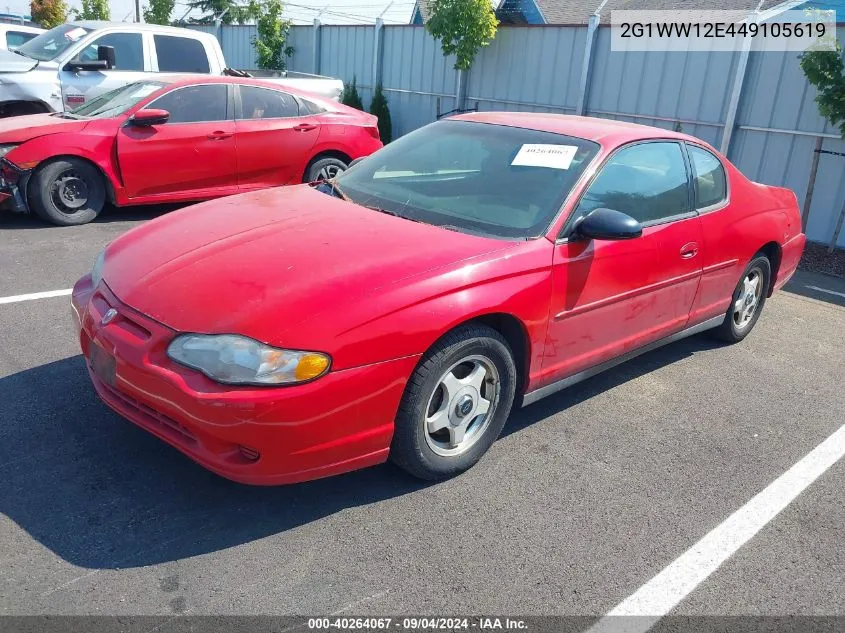 2004 Chevrolet Monte Carlo Ls VIN: 2G1WW12E449105619 Lot: 40264067