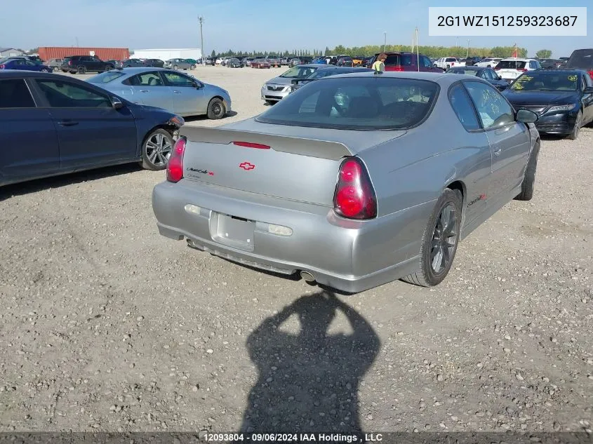 2G1WZ151259323687 2005 Chevrolet Monte Carlo