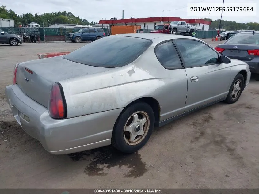 2005 Chevrolet Monte Carlo Ls VIN: 2G1WW12E959179684 Lot: 40351480