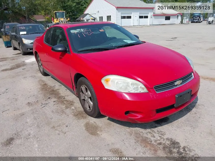 2G1WM15K269359128 2006 Chevrolet Monte Carlo Lt