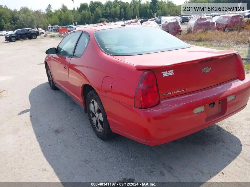 2G1WM15K269359128 2006 Chevrolet Monte Carlo Lt