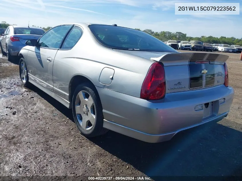 2007 Chevrolet Monte Carlo Ss VIN: 2G1WL15C079223562 Lot: 40239737