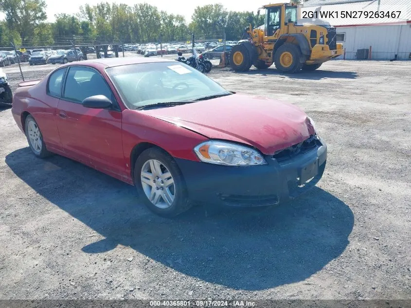 2007 Chevrolet Monte Carlo Lt VIN: 2G1WK15N279263467 Lot: 40365801