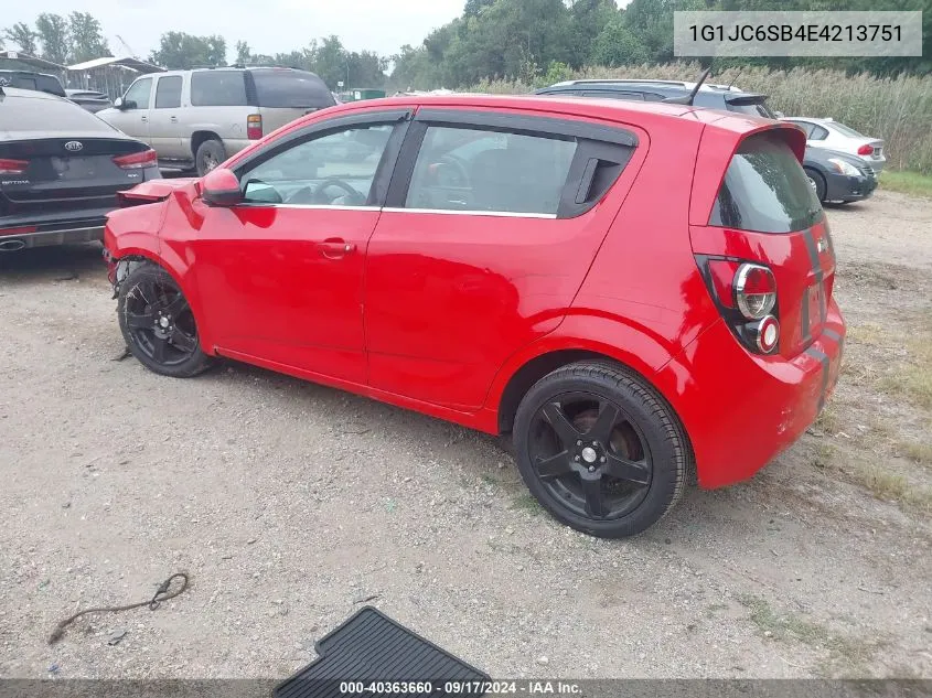 1G1JC6SB4E4213751 2014 Chevrolet Sonic Lt Auto