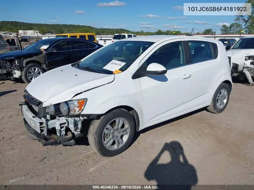 2015 Chevrolet Sonic Lt Auto VIN: 1G1JC6SB6F4181922 Lot: 40346334