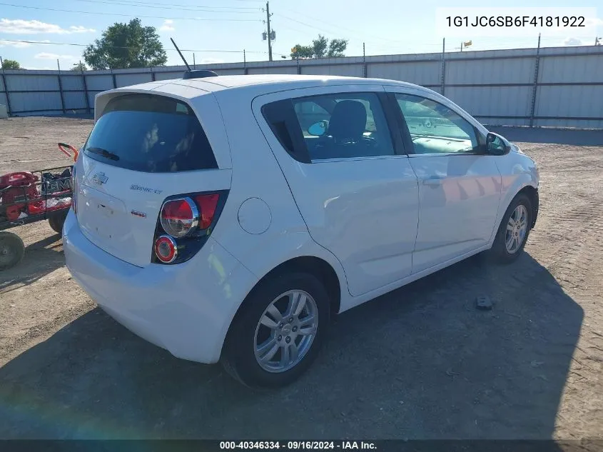 1G1JC6SB6F4181922 2015 Chevrolet Sonic Lt Auto