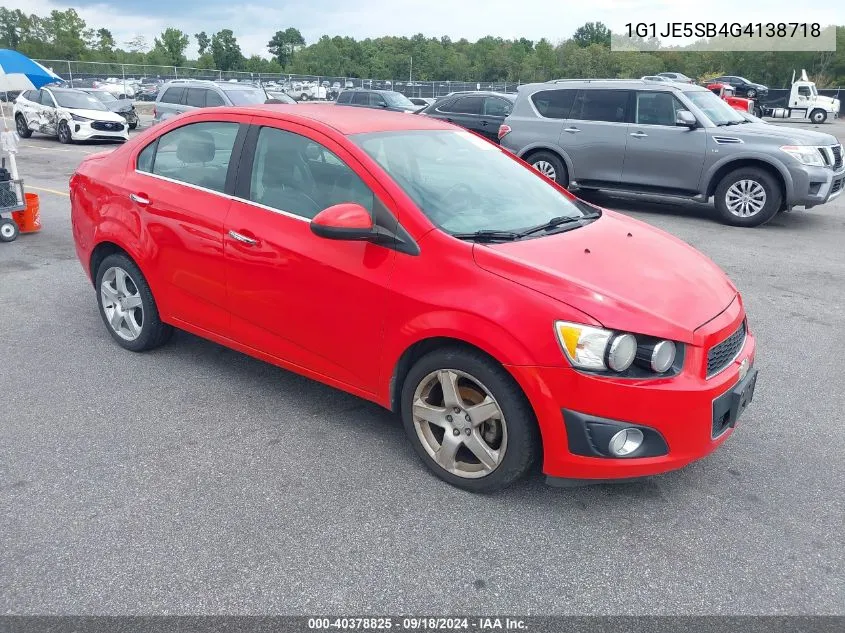 1G1JE5SB4G4138718 2016 Chevrolet Sonic Ltz Auto