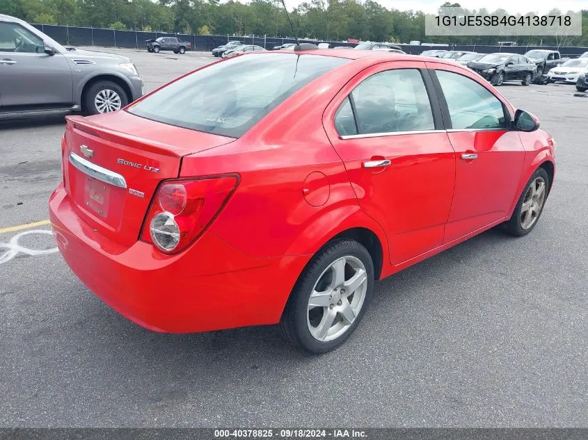 2016 Chevrolet Sonic Ltz Auto VIN: 1G1JE5SB4G4138718 Lot: 40378825