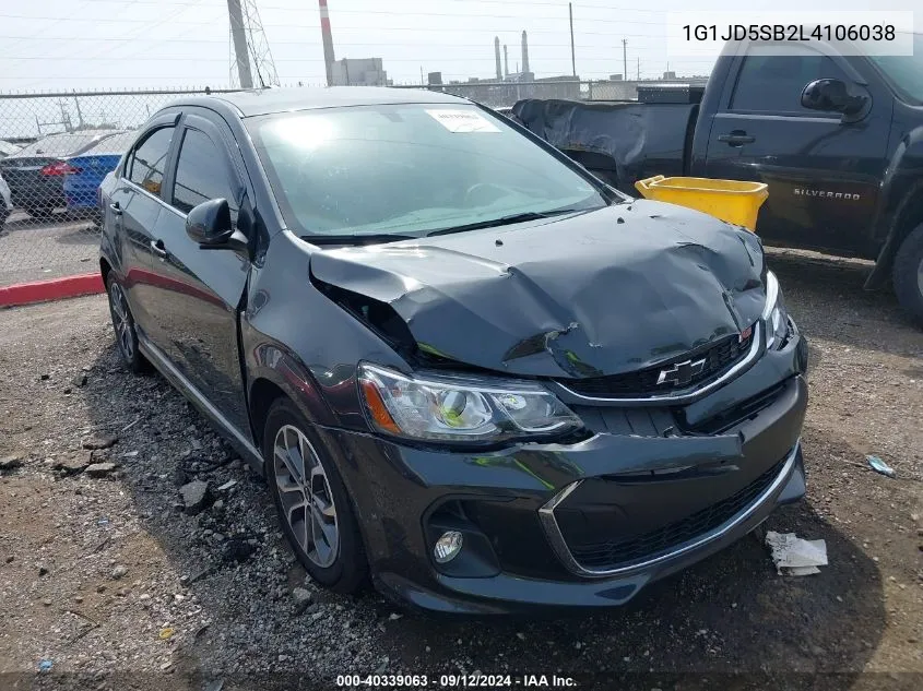 1G1JD5SB2L4106038 2020 Chevrolet Sonic Fwd Lt