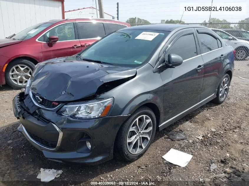 1G1JD5SB2L4106038 2020 Chevrolet Sonic Fwd Lt