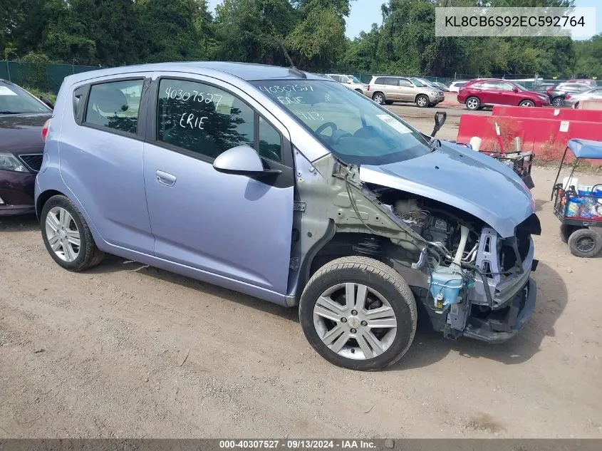 2014 Chevrolet Spark Ls Auto VIN: KL8CB6S92EC592764 Lot: 40307527