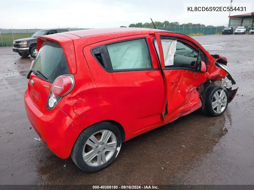 2014 Chevrolet Spark 1Lt Auto VIN: KL8CD6S92EC554431 Lot: 40358180