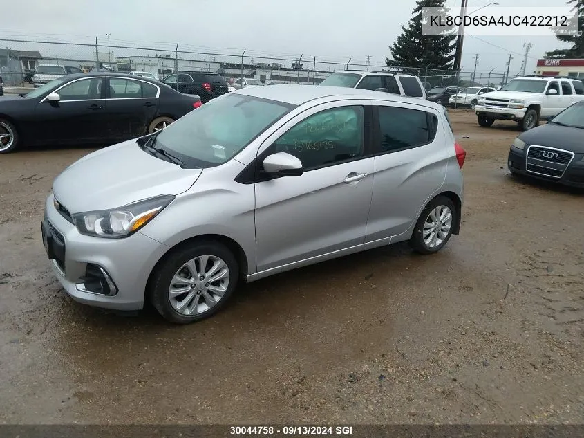 2018 Chevrolet Spark 1Lt VIN: KL8CD6SA4JC422212 Lot: 30044758