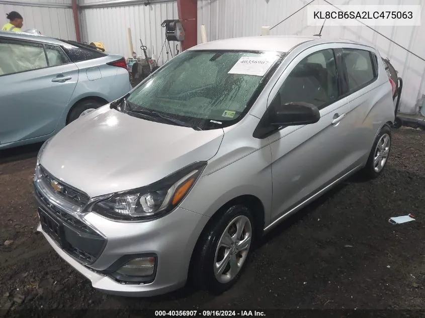 2020 Chevrolet Spark Fwd Ls Automatic VIN: KL8CB6SA2LC475063 Lot: 40356907