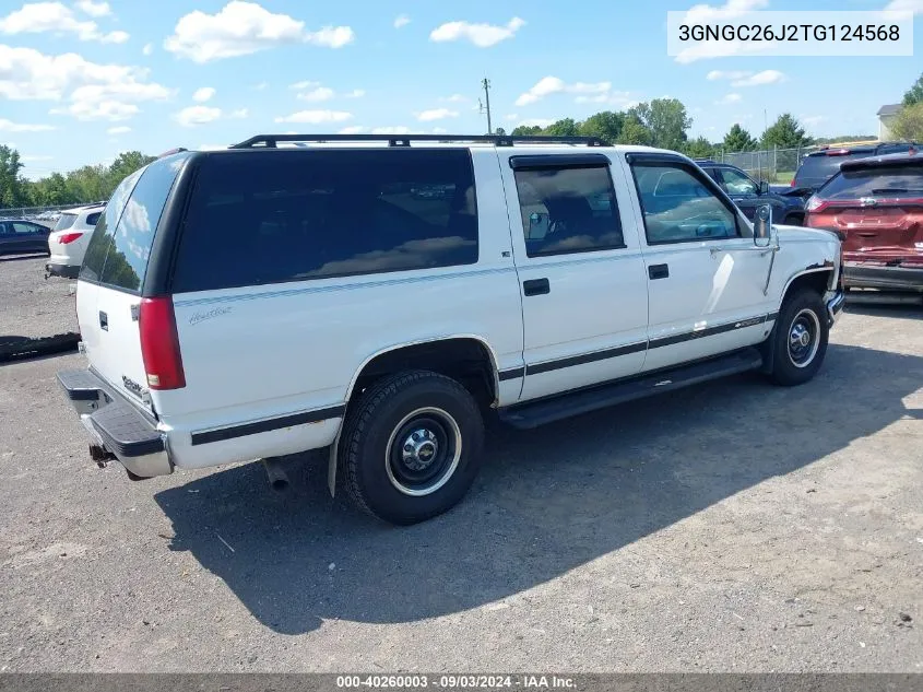 1996 Chevrolet Suburban C2500 VIN: 3GNGC26J2TG124568 Lot: 40260003