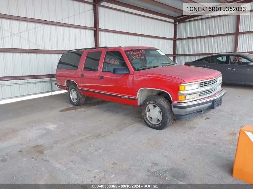 1996 Chevrolet Suburban K1500 VIN: 1GNFK16R0TJ352033 Lot: 40338365