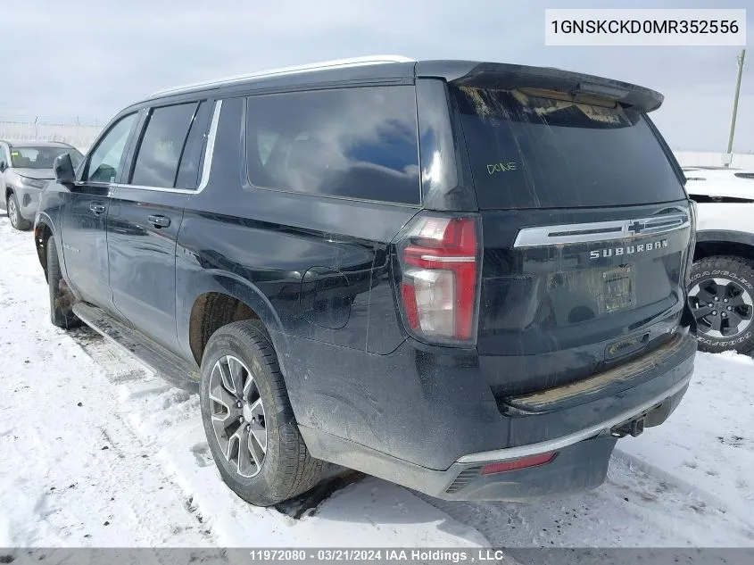 2021 Chevrolet Suburban VIN: 1GNSKCKD0MR352556 Lot: 11972080