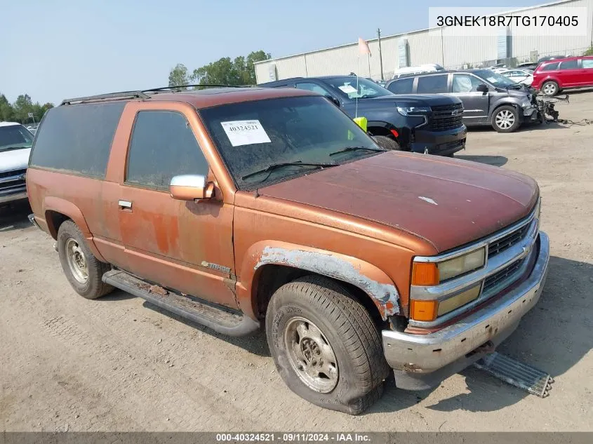 1996 Chevrolet Tahoe K1500 VIN: 3GNEK18R7TG170405 Lot: 40324521