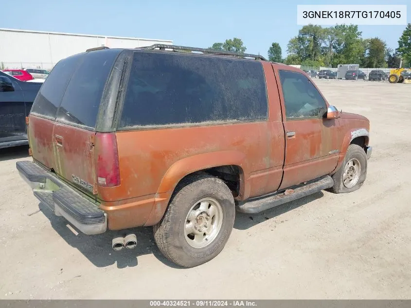 1996 Chevrolet Tahoe K1500 VIN: 3GNEK18R7TG170405 Lot: 40324521