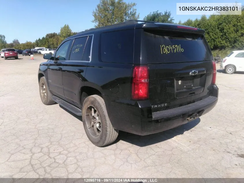 2017 Chevrolet Tahoe VIN: 1GNSKAKC2HR383101 Lot: 12095716