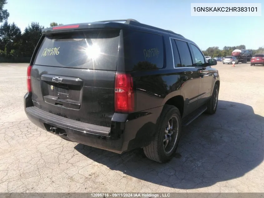 2017 Chevrolet Tahoe VIN: 1GNSKAKC2HR383101 Lot: 12095716