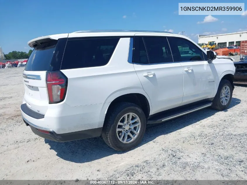 2021 Chevrolet Tahoe 2Wd Lt VIN: 1GNSCNKD2MR359906 Lot: 40367712