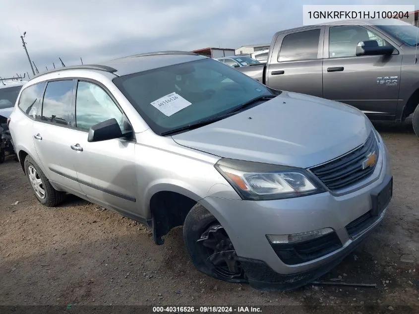 2017 Chevrolet Traverse Ls VIN: 1GNKRFKD1HJ100204 Lot: 40316526