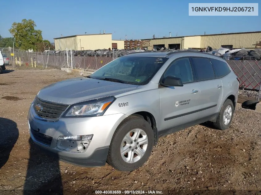 2017 Chevrolet Traverse Ls VIN: 1GNKVFKD9HJ206721 Lot: 40383659