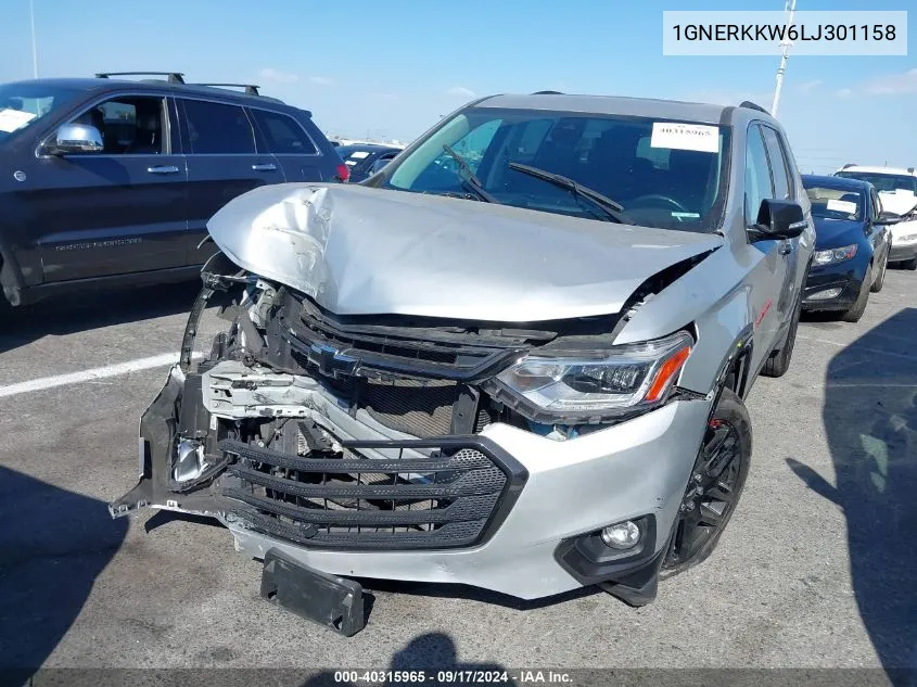 2020 Chevrolet Traverse Fwd Premier VIN: 1GNERKKW6LJ301158 Lot: 40315965