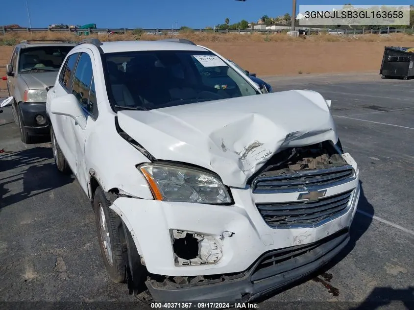 3GNCJLSB3GL163658 2016 Chevrolet Trax Lt