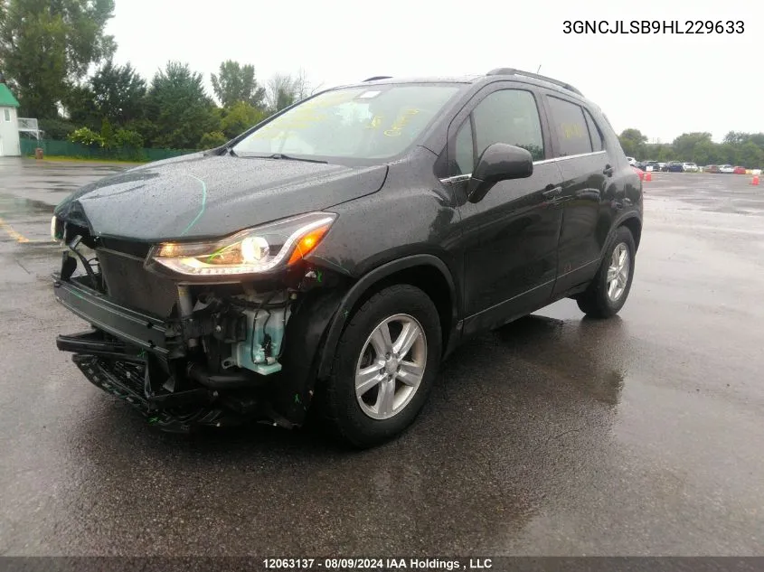 2017 Chevrolet Trax 1Lt VIN: 3GNCJLSB9HL229633 Lot: 12063137