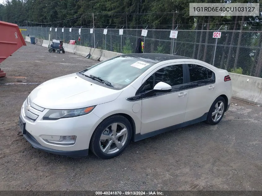 2012 Chevrolet Volt VIN: 1G1RD6E40CU103127 Lot: 40241870