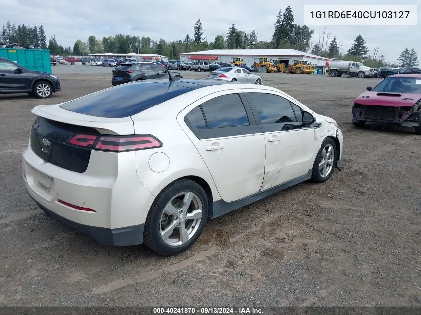 2012 Chevrolet Volt VIN: 1G1RD6E40CU103127 Lot: 40241870