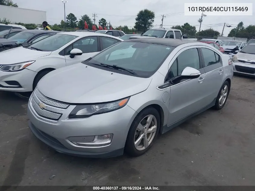 2012 Chevrolet Volt VIN: 1G1RD6E40CU115469 Lot: 40360137