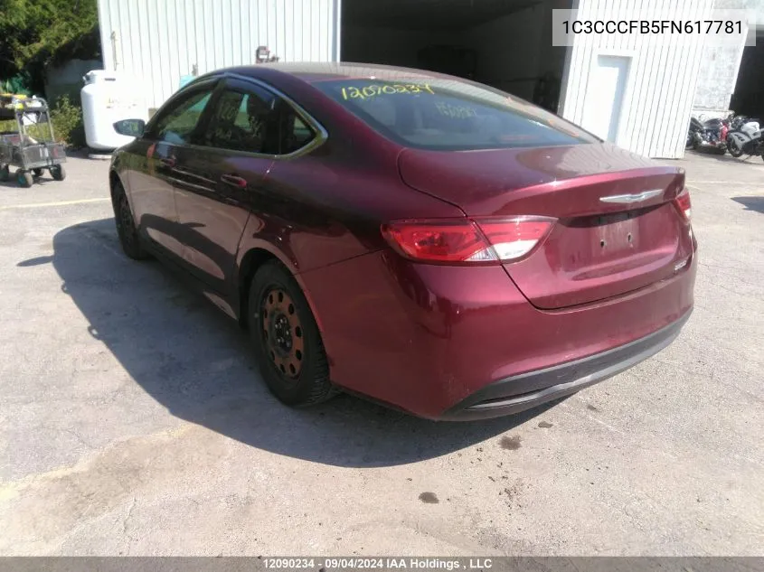 1C3CCCFB5FN617781 2015 Chrysler 200 Lx