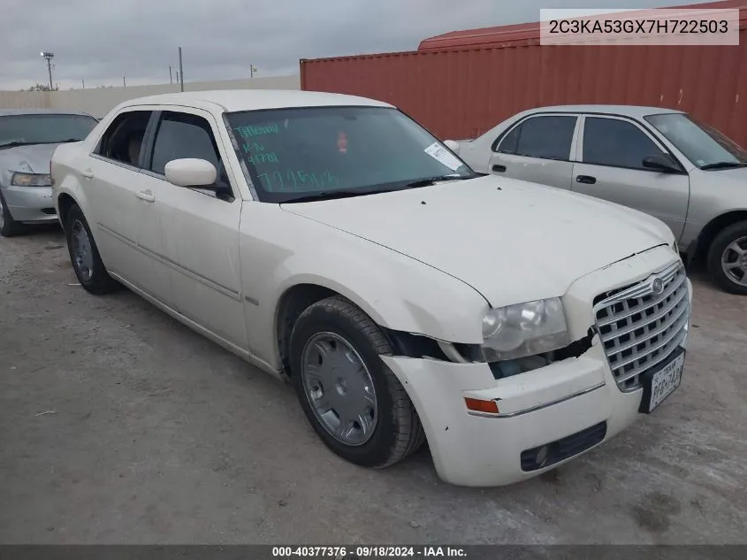 2007 Chrysler 300 Touring VIN: 2C3KA53GX7H722503 Lot: 40377376