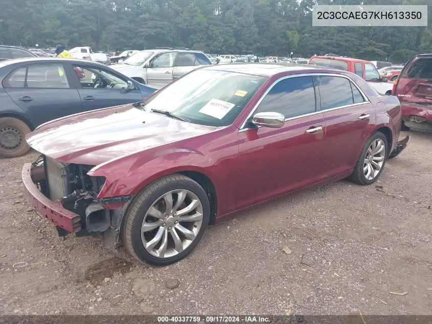 2C3CCAEG7KH613350 2019 Chrysler 300 Limited